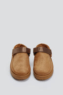 Παντόφλες suede με velcro και συννθετική γούνα ERYNN