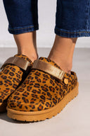 Παντόφλες suede με velcro και συννθετική γούνα ERYNN - Leopard - thefashionproject.gr - ERYNN