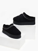 Παντόφλες teddy με συνθετική γούνα - Μαύρο - thefashionproject.gr - ERYNN