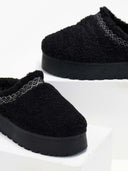 Παντόφλες teddy με συνθετική γούνα - Μαύρο - thefashionproject.gr - ERYNN
