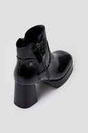 Patent Ankle Boots Xti 144272 with Block Heel - Black Patent - thefashionproject.gr - Xti Footwear