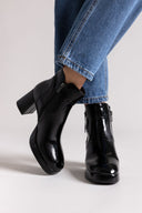 Patent Ankle Boots Xti 144272 with Block Heel - Black Patent - thefashionproject.gr - Xti Footwear