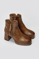 Patent Ankle Boots Xti 144272 with Block Heel - Light Brown Patent - thefashionproject.gr - Xti Footwear