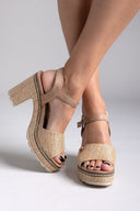 Πέδιλα από ψάθα με μπαρέτα Refresh 172706 - Τάουπε - thefashionproject.gr - Refresh