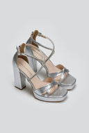 Πέδιλα crossover με στρας TFP - Ασημί - thefashionproject.gr - TFP