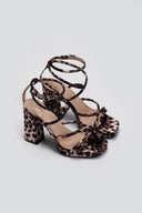 Πέδιλα crossover σατέν με μπαρέτα ERYNN - Leopard - thefashionproject.gr - ERYNN