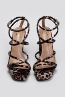 Πέδιλα crossover σατέν με μπαρέτα ERYNN - Leopard - thefashionproject.gr - ERYNN