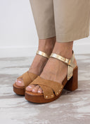 Πέδιλα crossover suede με τρουκς ERYNN