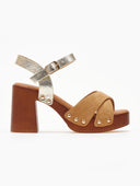 Πέδιλα crossover suede με τρουκς ERYNN