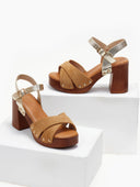 Πέδιλα crossover suede με τρουκς ERYNN