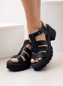 Πέδιλα δερμάτινα με chunky σόλα Ragazza 01240