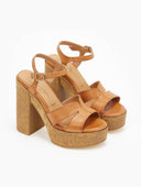 Πέδιλα δερμάτινα με φελλό tfp - Ταμπά - thefashionproject.gr - TFP - 19085007004