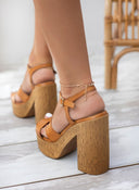 Πέδιλα δερμάτινα με φελλό tfp - Ταμπά - thefashionproject.gr - TFP
