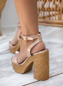 Πέδιλα δερμάτινα με φελλό tfp - Χαλκός - thefashionproject.gr - TFP - 19055013002