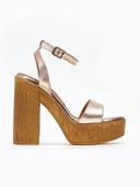 Πέδιλα δερμάτινα με φελλό tfp - Χαλκός - thefashionproject.gr - TFP - 19055013002