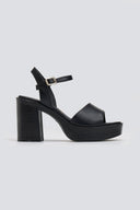 Πέδιλα δερμάτινα με μπαρέτα TFP - Μαύρο - thefashionproject.gr - TFP