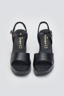 Πέδιλα δερμάτινα με μπαρέτα TFP - Μαύρο - thefashionproject.gr - TFP