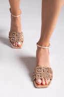Πέδιλα δερμάτινα με στρας φάσα Iris sandals