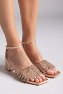 Πέδιλα δερμάτινα με στρας φάσα Iris sandals