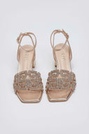 Πέδιλα δερμάτινα με στρας φάσα Iris sandals