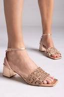 Πέδιλα δερμάτινα με στρας φάσα Iris sandals