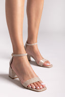 Πέδιλα γκλίτερ με μπαρέτα TFP - Nude - thefashionproject.gr - TFP - 23413004003
