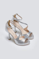Πέδιλα με ανάγλυφο pattern TFP - Ασημί - thefashionproject.gr - TFP