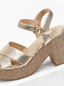Πέδιλα με crossover φάσες Erynn ERYNN - Χρυσό - thefashionproject.gr - ERYNN