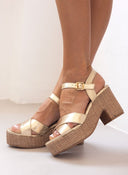 Πέδιλα με crossover φάσες Erynn ERYNN - Χρυσό - thefashionproject.gr - ERYNN
