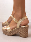 Πέδιλα με crossover φάσες Erynn ERYNN - Χρυσό - thefashionproject.gr - ERYNN