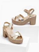 Πέδιλα με crossover φάσες Erynn ERYNN - Χρυσό - thefashionproject.gr - ERYNN
