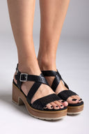 Πέδιλα με crossover σχέδιο Refresh 172847 - Μαύρο - thefashionproject.gr - Refresh - 23649002002