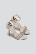 Πέδιλα με διπλή σειρά στρας TFP - Λευκό Πέρλα - thefashionproject.gr - TFP