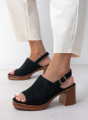 Πέδιλα με φαρδιά χωστή φάσα ERYNN - Μαύρο - thefashionproject.gr - ERYNN