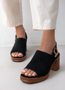 Πέδιλα με φαρδιά χωστή φάσα ERYNN - Μαύρο - thefashionproject.gr - ERYNN