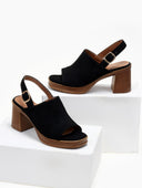 Πέδιλα με φαρδιά χωστή φάσα ERYNN - Μαύρο - thefashionproject.gr - ERYNN
