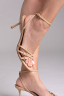 Πέδιλα με λεπτά λουράκια CORINA - Κάμελ - thefashionproject.gr - CORINA