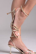 Πέδιλα με λεπτά λουράκια CORINA - Χρυσό - thefashionproject.gr - CORINA