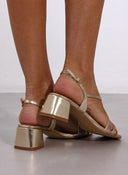 Πέδιλα με λεπτά λουράκια ERYNN - Χρυσό - thefashionproject.gr - ERYNN