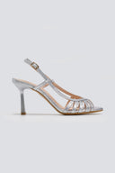 Πέδιλα με λεπτά λουράκια και print TFP - Ασημί - thefashionproject.gr - TFP