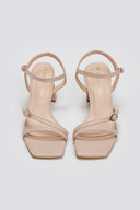 Πέδιλα με λεπτά λουράκια TFP - Nude - thefashionproject.gr - TFP