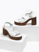 Πέδιλα με μπαρέτα δερμάτινα estil - Λευκό - thefashionproject.gr - Estil