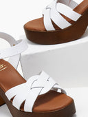 Πέδιλα με μπαρέτα δερμάτινα estil - Λευκό - thefashionproject.gr - Estil