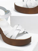 Πέδιλα με μπαρέτα δερμάτινα estil - Λευκό - thefashionproject.gr - Estil