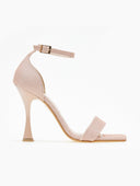 Πέδιλα με μπαρέτα και ιριδίζον ύφασμα TFP - Nude - thefashionproject.gr - TFP
