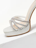 Πέδιλα με μπαρέτα και στρας tfp - Λευκό - thefashionproject.gr - TFP - 20730001002