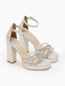 Πέδιλα με μπαρέτα και στρας tfp - Λευκό - thefashionproject.gr - TFP - 20730001002