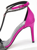 Πέδιλα με μπαρέτα και στρας tfp - Magenta - thefashionproject.gr - TFP