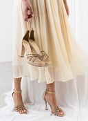 Πέδιλα με μπαρέτα και στρας tfp - Μπεζ - thefashionproject.gr - TFP
