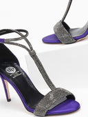 Πέδιλα με μπαρέτα και στρας tfp - Μωβ - thefashionproject.gr - TFP